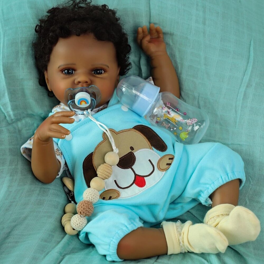 Realistic Reborn Baby Boy Black 20 Inch African American Lifelike Newborn